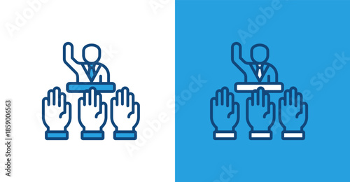 Democracy Color Outline, with light and dark background