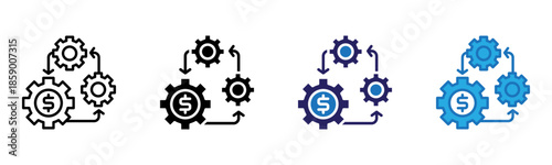Operating Icon Multi Style Vector Illustration