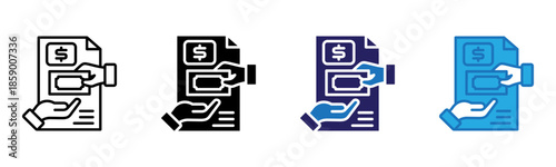 Receivables Icon Multi Style Vector Illustration