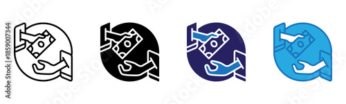 Disbursement Icon Multi Style Vector Illustration