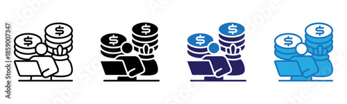 Inventory Icon Multi Style Vector Illustration