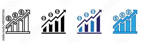 Profitability Icon Multi Style Vector Illustration