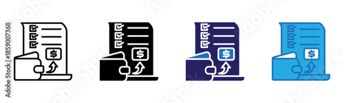 Expense Icon Multi Style Vector Illustration