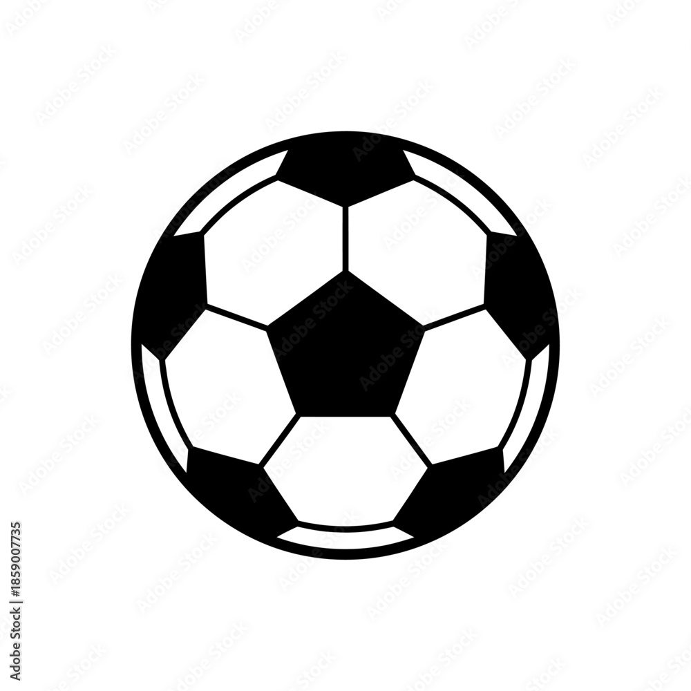 Fototapeta premium Classic Black and White Soccer Ball Illustration for Sports Enthusiasts.