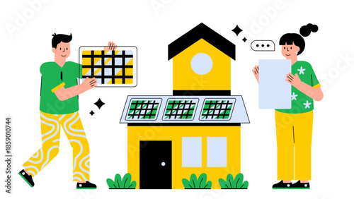 Rooftop Solar Panel Installation on Family Home