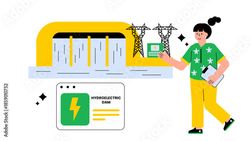 Hydroelectric Dam Generating Clean Electricity