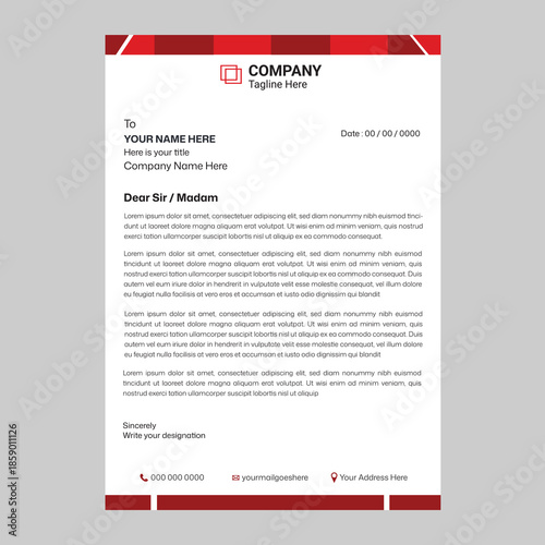 vector template latter head for corporate letterhead design for your company