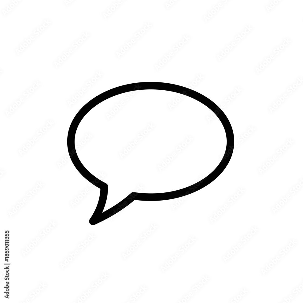 Fototapeta premium Blank Speech Bubble Icon - Communication, Dialogue, Message Symbol