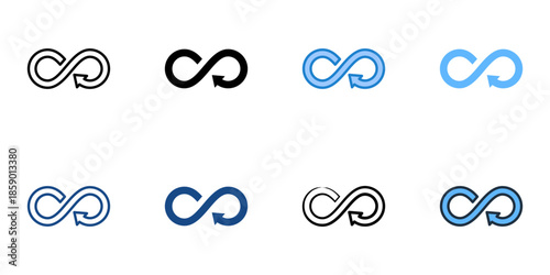 Lean methodologies icons set multiple style collection. Editable stroke 
