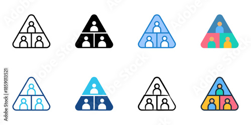Customer segmentation icons set multiple style collection. Editable stroke 
