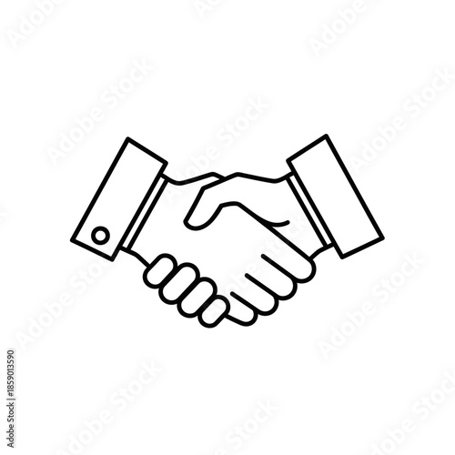 Business handshake icon, agreement, partnership, success, teamwork, contract, deal illustration