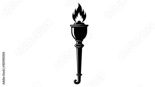 A black silhouette of a torch with flame on top