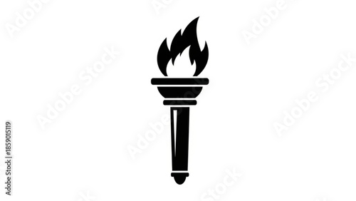 A black silhouette of a torch with flames on top