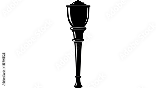 Elegant black street lamp post silhouette with sleek design and classic details