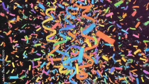 Rainbow Heart and Confetti Celebration.