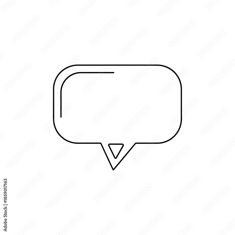 Naklejka premium Blank Speech Bubble Outline Icon - Communication Symbol for Text Message or Dialogue
