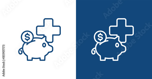 Health Insurance Color Outline, with light and dark background