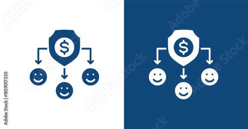 Cashflow Glyph, with light and dark background