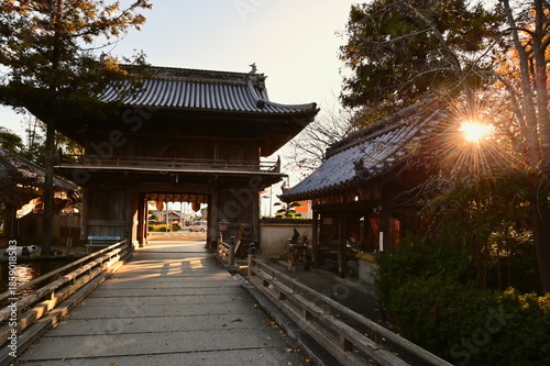Dramatic Sunset Light Over Ryozenji Temple in Naruto, Tokushima Prefecture