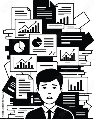 stress,pain,future,setrict parents,sleep vector icons 