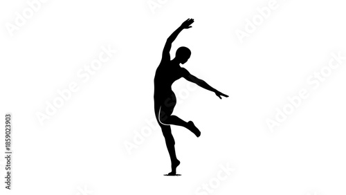 Elegance ballet dancer silhouette. Contemporary dance pose icon.