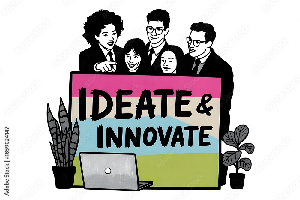 Naklejka premium Ideate and Innovate Concept Art