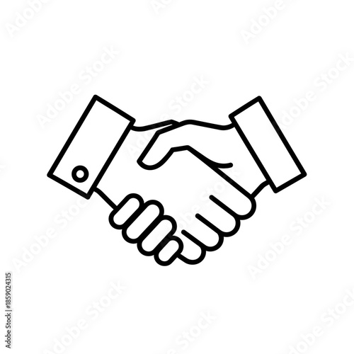 Business handshake icon, agreement, partnership, trust, teamwork, success, deal, cooperation, welcome