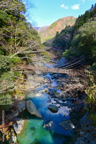 Traditional Kazurabashi Suspension Bridge in Iya Valley, Tokushima Prefecture, Shikoku Island