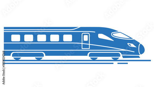 Blue High-Speed Train Icon