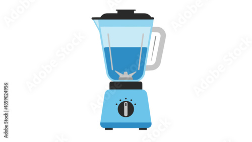 Blue blender with water