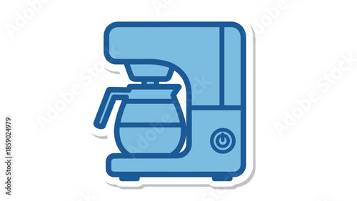 Blue coffee maker icon