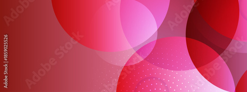 Abstract design with red and pink circles overlapping. Suitable for backgrounds, branding, and modern graphic projects needing a contemporary color scheme