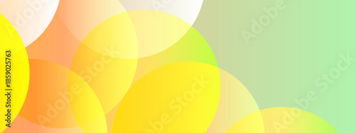 Visualization of overlapping translucent circles in yellow, orange, and green. Suitable for abstract design concepts, modern art, tech themes