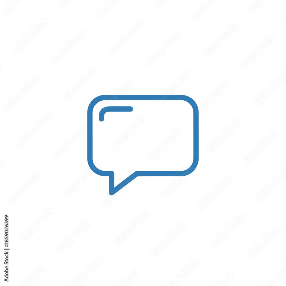Fototapeta premium Blue Speech Bubble Icon Isolated on White Background, Communication Symbol