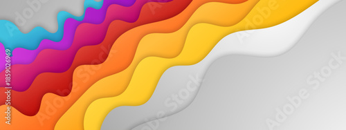 Abstract image with layered wavy shapes gradient