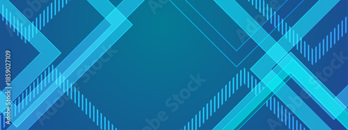 Blue background with translucent geometric shapes design