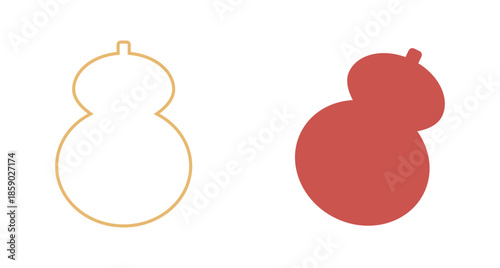 瓢箪 正月 和風 あしらい アイコン 新年 お正月素材 伝統行事 デザイン素材 ベクターイラスト