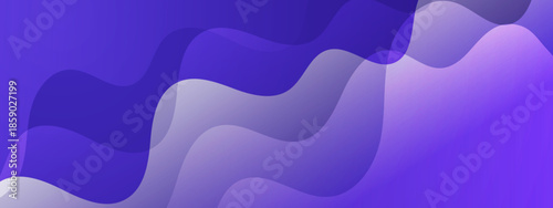Purple gradient background with wavy overlapping translucent shapes
