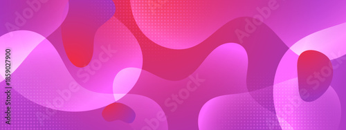Abstract pink shapes with gradients and dotted patterns throughout