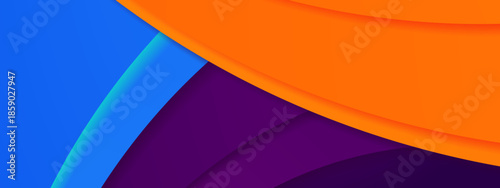 Overlapping layers of blue orange and purple hues