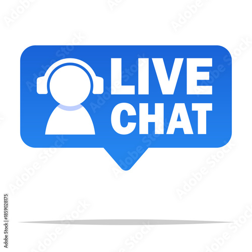 Live chat online support icon vector isolated illustration