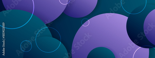 Many purple and blue overlapping circles and partial circles