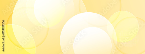 Yellow abstract design with overlapping translucent circles
