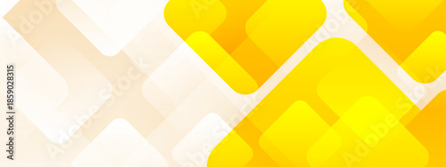 Abstract background shows overlapping rounded squares in shades of yellow