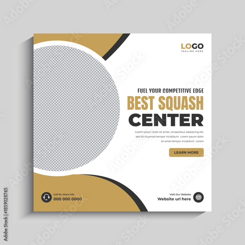 Squash Sport Center Social Media Post Template Design