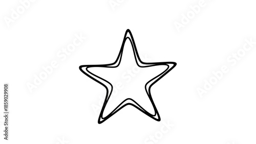 A hand-drawn outline of a five-pointed star with a slightly wobbly, double-lined appearance.