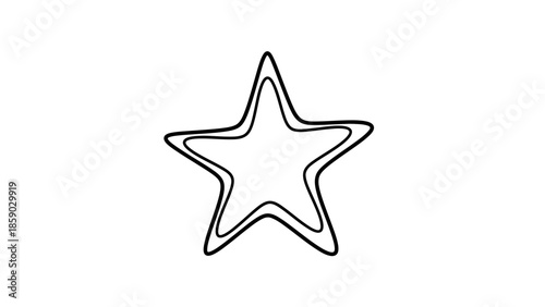 A hand-drawn, double-lined star with a slightly wavy, organic appearance.