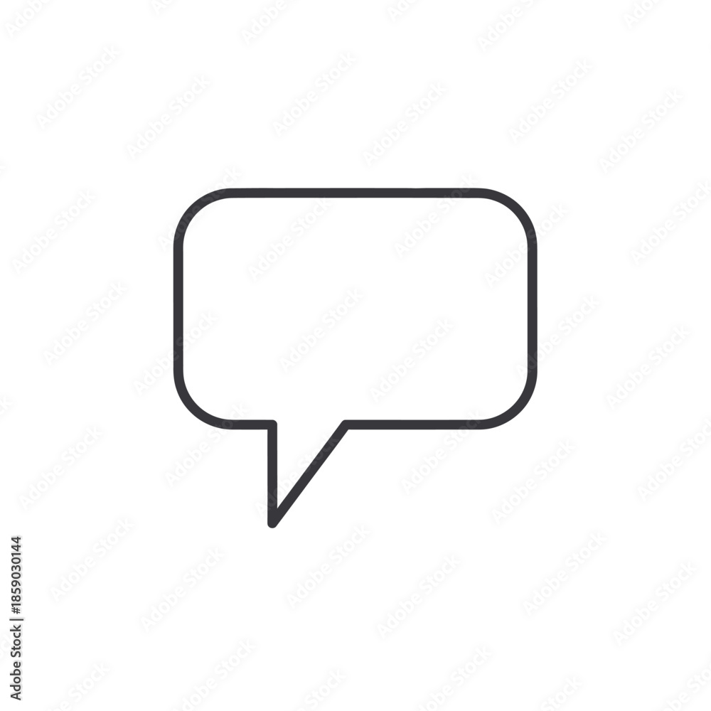 Naklejka premium Empty Speech Bubble Icon Outline, Chat Message Symbol, Communication Concept