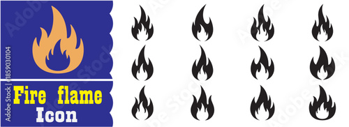 Set of Fire flame icon, Fire flame vector collection