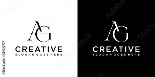 AG or GA initial letter logo design vector